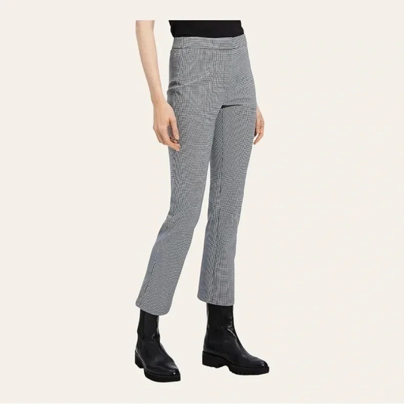 0413. Theory CROPPED‎ TROUSER HOUNDSTOOTH PATTERN BLACK/WHITE IN COLOR SIZE 2 - Picture 3 of 16